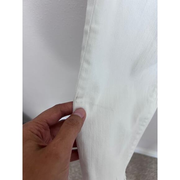 SPANX White Distressed Pull-On Skinny Jeans Size M 26” Inseam - Picture 9 of 10
